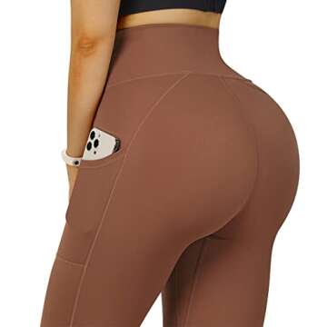 SUUKSESS High Waisted Crossover Workout Leggings with Pockets