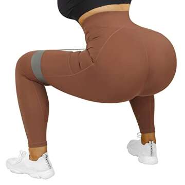 SUUKSESS High Waisted Crossover Workout Leggings with Pockets