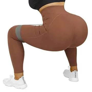 SUUKSESS High Waisted Crossover Workout Leggings with Pockets