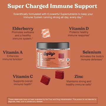 Chewsy 6-in-1 Immune Support Supplement Fruity Chews with Elderberry, Vitamin C, A & D, Zinc & Selenium - 30-Day Supply, Individually Wrapped Immunity Vitamins Chews for Adults and Kids (1)