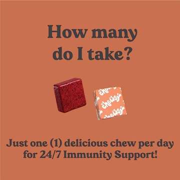 Chewsy 6-in-1 Immune Support Supplement Fruity Chews with Elderberry, Vitamin C, A & D, Zinc & Selenium - 30-Day Supply, Individually Wrapped Immunity Vitamins Chews for Adults and Kids (1)