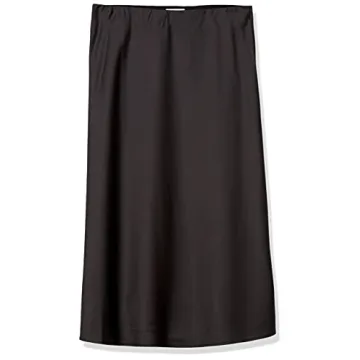 The Drop Women's Maya Silky Slip Skirt Skirt, Black, XL