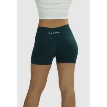 ROOOKU Uplift Gym Shorts for Women Seamless Scrunch Butt Lifting Workout Booty High Waisted Compression Yoga Shorts (Midnight,S)