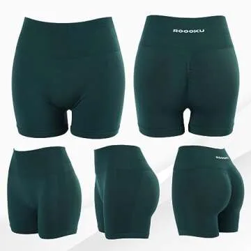 ROOOKU Uplift Gym Shorts for Women Seamless Scrunch Butt Lifting Workout Booty High Waisted Compression Yoga Shorts (Midnight,S)