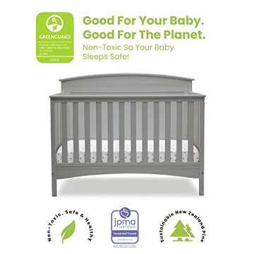 Delta Children Archer 4-in-1 Convertible Baby Crib Grey