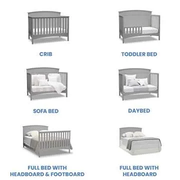 Delta Children Archer 4-in-1 Convertible Baby Crib Grey