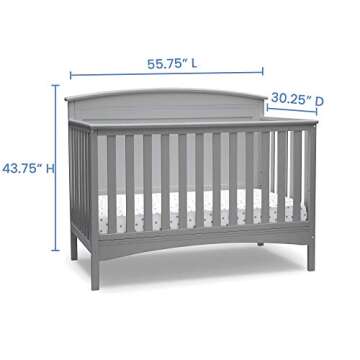 Delta Children Archer 4-in-1 Convertible Baby Crib Grey