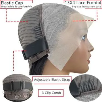 Superfect Bob Wig Human Hair 14 Inch 13x4 HD Lace Front Wigs Human Hair Free Part Pre Plucked Straight Lace Frontal Bob Wigs for Women 180% Density Human Hair Wig Natural Black Color(14 Inch, Bob Wig)