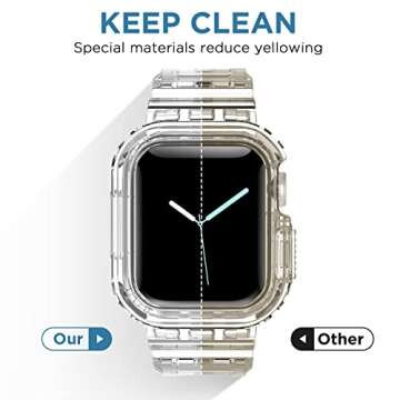 DABAOZA 5 Packs Compatible for Clear Apple Watch Band 41mm 40mm 38mm, Jelly Crystal Women Men TPU Strap for iWatch Series 10 9 8 7 6 / SE 5 4 3 2 1 Ultra (41/40/38, Neon Series)