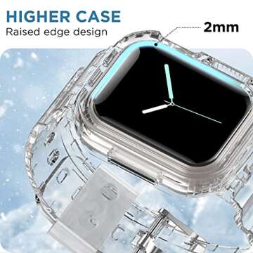 DABAOZA 5 Packs Compatible for Clear Apple Watch Band 41mm 40mm 38mm, Jelly Crystal Women Men TPU Strap for iWatch Series 10 9 8 7 6 / SE 5 4 3 2 1 Ultra (41/40/38, Neon Series)