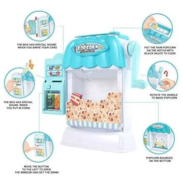 Ainek Toy Popcorn Maker Pretend Kitchen Set for Kids