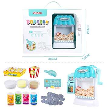 Ainek Toy Popcorn Maker Pretend Kitchen Set for Kids
