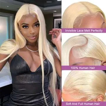 AHPAHP 613 Lace Front Wig Human Hair 28 Inch Blond