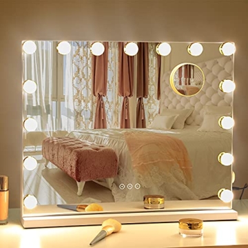 NUSVAN LED Lighted Makeup Mirror with Dimmable Bulbs & USB