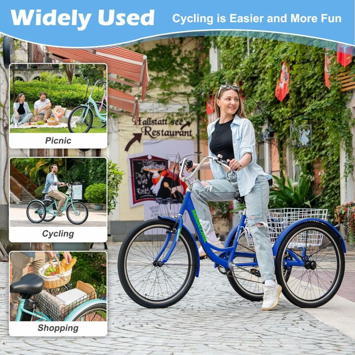 Slsy Adult Tricycle 7 Speeds for Everyone in 20 to 26 Inch