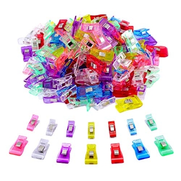 IPOW 100 PCS 2 Sizes Plastic Clips for Crafts and Sewing