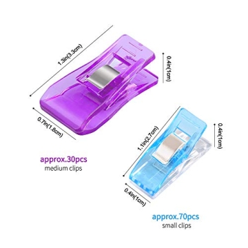 IPOW 100 PCS 2 Sizes Plastic Clips for Crafts and Sewing