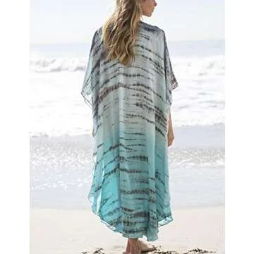 Bsubseach Plus Size Kaftan Dresses for Women Swimsuit Cover Up V Neck Long Caftans Beach Coverup Loungewear