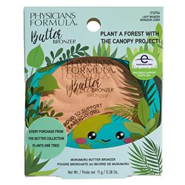 Physicians Formula Earth Day Butter Bronzer, Light Bronzer, Clean Beauty, Dermatologist Tested, Vegan, Cruelty-Free