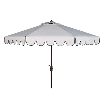 9Ft SAFAVIEH Navy and White Crank Outdoor Umbrella