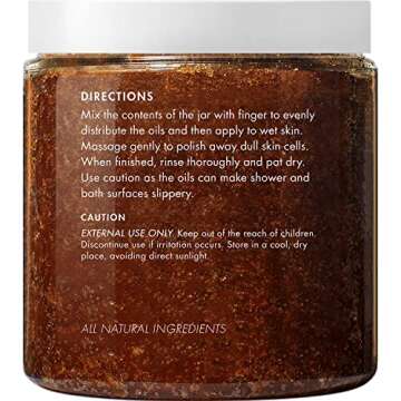 MAJESTIC PURE Brown Sugar Body Scrub for Cellulite and Exfoliation - Natural Body Scrub - Reduces The Appearances of Cellulite, Stretch Marks, Acne, and Varicose Veins, 10 Ounces