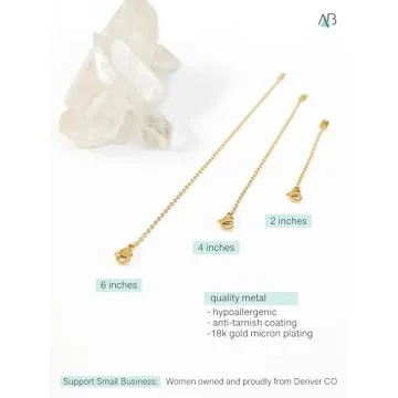 Altitude Boutique 18k Gold Plated Necklace Extenders | Delicate Necklace Extender Chain Set for Women | 3 Piece Set, Hypoallergenic Extensions 2”, 4”, 6” Inches in Gold, Rose Gold, or Silver (Gold)