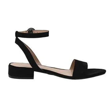 CUSHIONAIRE Nila One Band Ankle Strap Block Heels for Women | Comfortable Low Heeled Dress Shoes for Women, Pumps or Wedding Shoes | BLACK 6