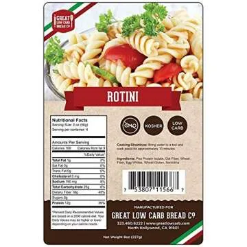 4 Pack Assortment Low Carb Pasta, Fettuccine, Rotini, Penne, and Elbows, Great Low Carb Bread Company