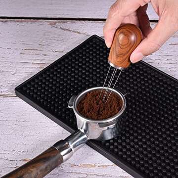 Espresso Coffee Stirrer, Pavant Coffee Stirring Tool for Espresso Distribution, Natural Wood Handle ...