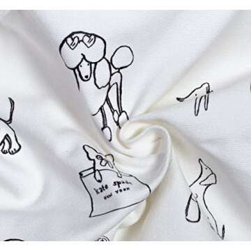 kate spade new york Canvas Tote Bag for Women, Cute Tote Bag for Teacher, Canvas Beach Bag, Book Tote with Pocket, Dog Party