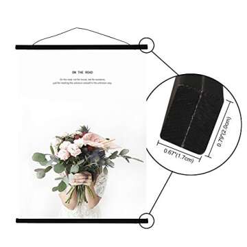 Miaowater 2 Pack Magnetic Poster Frame Hanger - Light Wood