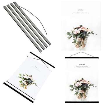 Miaowater 2 Pack Magnetic Poster Frame Hanger - Light Wood