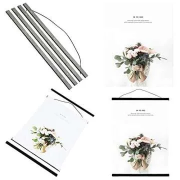 Miaowater 2 Pack Magnetic Poster Frame Hanger - Light Wood