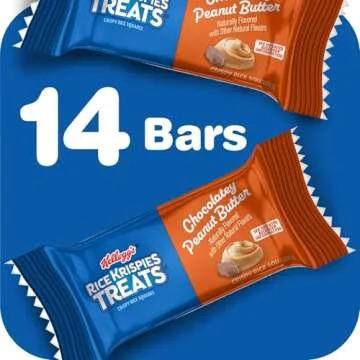 Rice Krispies Treats Crispy Rice Squares, Kids Snacks, Snack Bars, Chocolatey Peanut Butter, 10.8oz ...