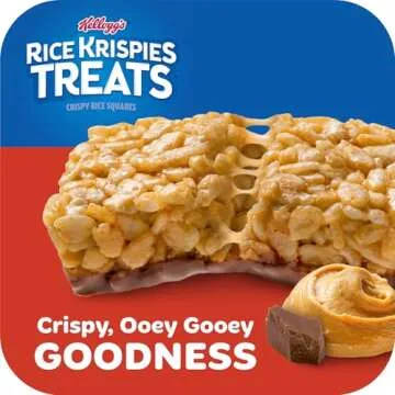 Rice Krispies Treats Crispy Rice Squares, Kids Snacks, Snack Bars, Chocolatey Peanut Butter, 10.8oz Box (14 Bars)