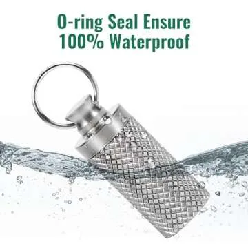 Portable Keychain Pill Holder - Titanium & Waterproof