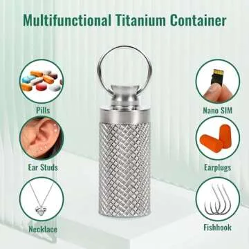 Portable Keychain Pill Holder - Titanium & Waterproof