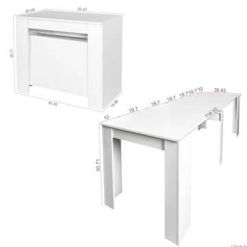 UFINEGO Extendable Dining Table for 6-12 - Modern Elegance