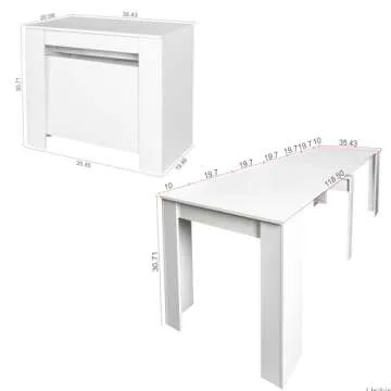 UFINEGO Extendable Dining Table for 6-12 - Modern Elegance