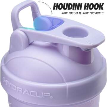 Hydra Cup ProFlow [5 Pack] 20 oz Small Shaker Bottles for Protein Shakes, Shaker Cups with Ball Blender Whisk, Shaker Bottle with Handle, Travel To Go, BPA Free (Bright Colors)