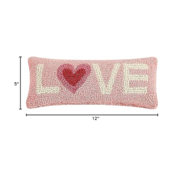Peking Handicraft Love Blown Filled Hook Pillow, 12-Inch