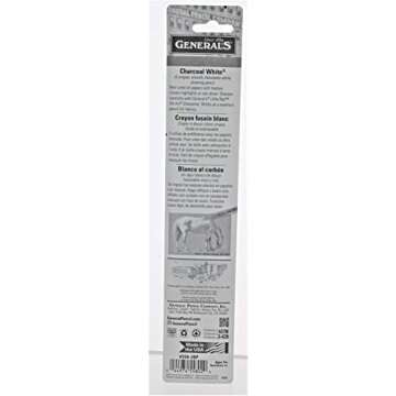 2-Pack - General Pencil 5582BP Charcoal White Pencils 2/Pkg-2B