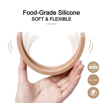 MCGMITT Rainbow Stacking Toy, Silicone Rainbow Stacker for Toddlers, Montessori Nesting Blocks, Building Creative Color Shape Matching Toy Set, 7 Layers (Brown)