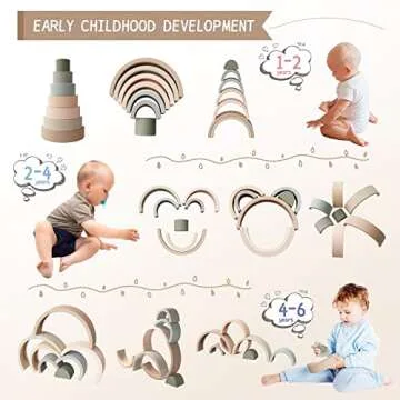 MCGMITT Rainbow Stacking Silicone Toy for Toddlers