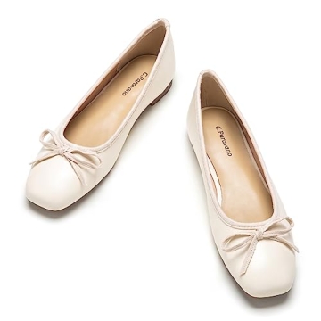C.Paravano Women's Flats | Elegant Vegan Leather White Ballet Flats for Every Occasion