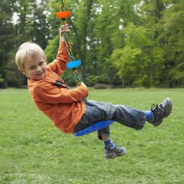 Fentin Tree Swing for Kids Backyard Single Disc Rope Climbing Swing Seat for Tree Indoor Outdoor Pla...