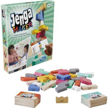 Jenga Stacking Tower Game for Kids 8+, 2-6 Players