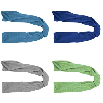 4 Packs Cooling Towel (40"x 12"), Ice Towel, Microfiber, Soft Breathable Chilly Towel Stay Cool for ...