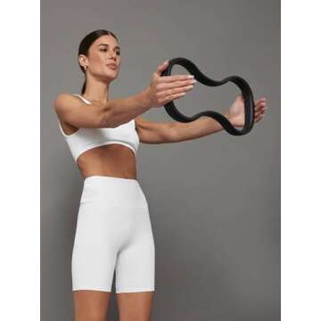 WundaCore Resistance Ring - Contoured Silicone Pilates Ring for Core Body & Breathing Exercises, Squ...