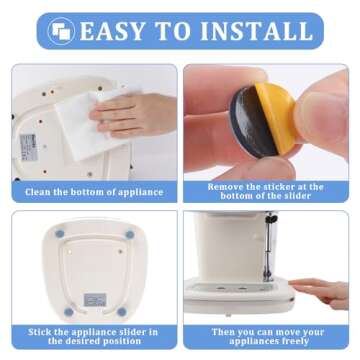 Kitchen Appliance Sliders, new space 25pcs Telfon Self Stick Sliders Sliding for Most Coffee Makers, Blenders, Air Fryers or Small Furniture, Easy to MovIing & Space Saving